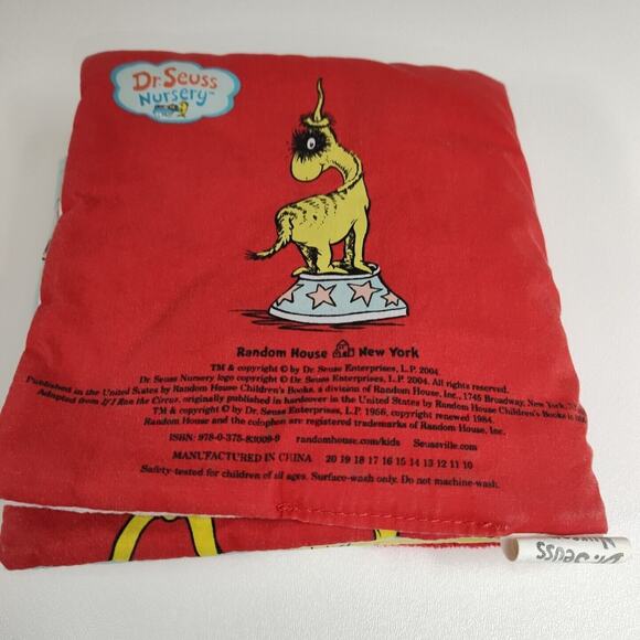 Random House 2004 Dr Seuss Circus McGurkus Plush Rattle Book Baby Toddler Toy 7” - Picture 7 of 8